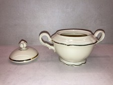 Zuckerdose Porzellan antik Hutschenreuter, Weimar elfenbein, 10cm Durchmesser 