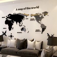 Weltkarte Wand  Acryl Wandaufkleber Spiegelaufkleber Schlafzimmer Wandtattoo