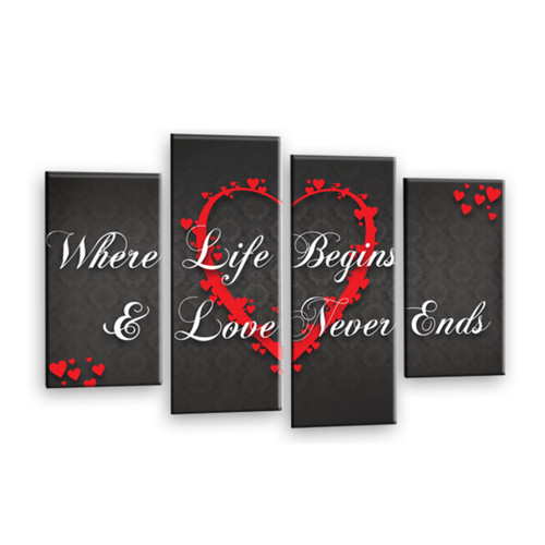 Liebe herz wandbild grau - liebe,