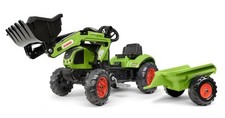 Tretbaggerlader mit Anhänger, Falk 2040ML Claas Tretbagger, Kinder-Trettraktor