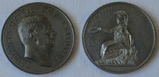 König Friedrich August III. Zinnabschlag der kleinen Medaille Virtuti Et Ingenio