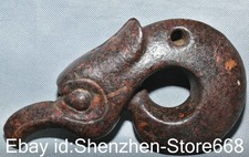 7,2" Alte chinesische Hongshan Kultur Jade Dynastie Drachen Biest Loch Anhänger