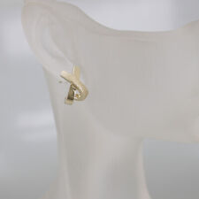 Ohrstecker in 585/14k Gelbgold  "X"  ohne Besatz mattiert und poliert