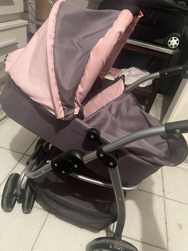 Puppenwagen grau rosa mit - puppenwagen,