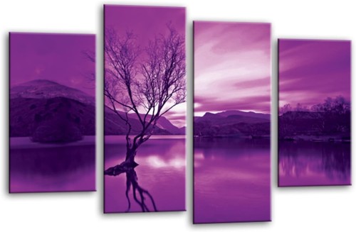 Landschaft wandbild lila - wandbild,