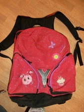 4YOU For you Schul-Rucksack Laptop rot lila Blümchen Aufnäher – UNIKAT