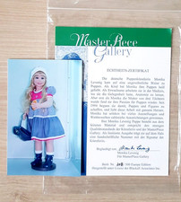 Künstlerpuppen-Zertifikat Berit von Monika Levenig Echtheits-Zertifikat