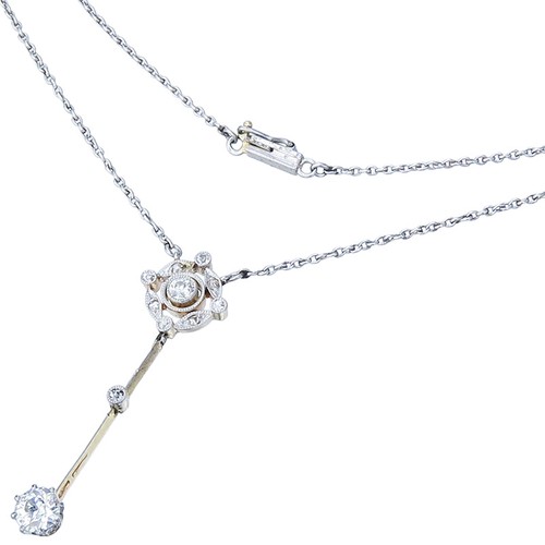 Collier art deko platin gold - collier,