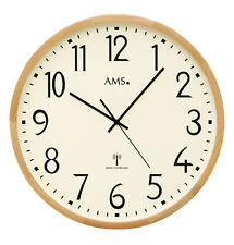 AMS -Buche 40cm- 5534 Moderne Wanduhr mit Funkwerk, Funkuhr, batteriebetrieben