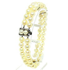 83. wunderschönes Akoya Perlen Armband 925er Silber Kastenschloss Länge 21,5cm