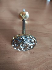 2 Stück Raffrosetten / Raffhalter Messing, 4 cm Durchm., 10 cm lang