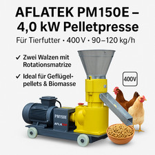 4kw Pelletpresse Pelletmaschine Tierfutter Pellets für Geflügel 120 kg/h 400V