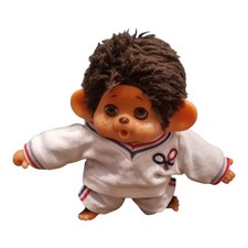 Toho Japan Monchhichi mit Schlafaugen 28 cm Tennis Outfit Vintage Gebraucht