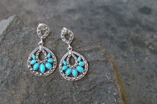 Earrings 925 Silver 14x Sea