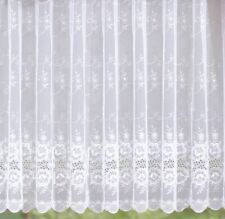 Scheibengardine weiß Blumen "Bianca" Plauen Stickerei Gardine Vorhang klassisch