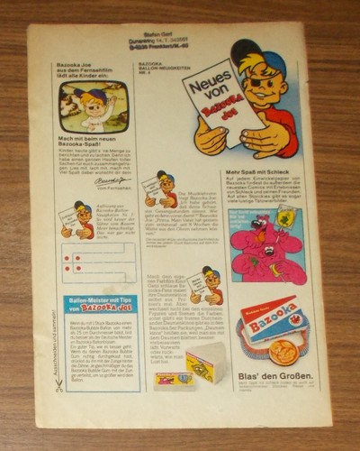 Seltene werbung storck bazooka - seltene,