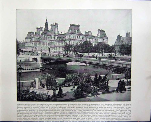 Old antique print - hotel, de