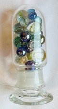 Glasflasche weiß mit - , bunten