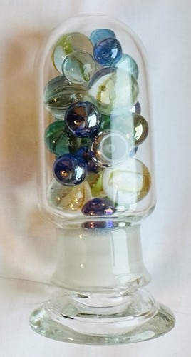 Glasflasche weiß mit bunten