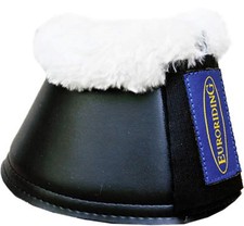 Euroriding Hufglocken Neopren mit Kunstfell, schwarz (13226)
