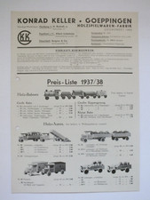 Faltblatt - Preisliste 1937/38