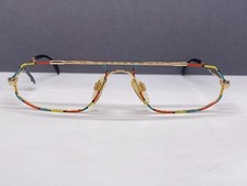 Flex Titan Brille Herren Damen Gold mehrfarbig Eckig 850024 Germany 90er