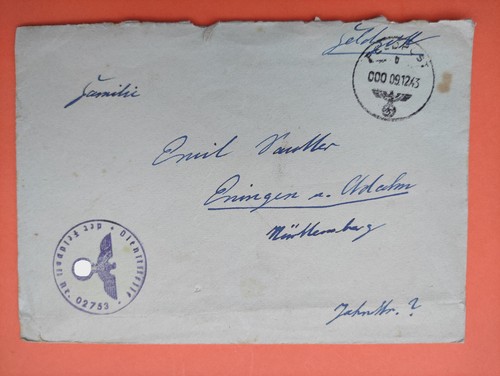 Feldpostbrief ohne inhalt - feldpostbrief, 1943