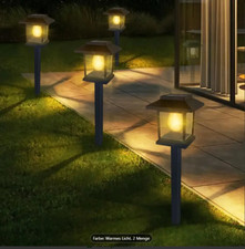 Solar-Gartenlicht- 2er-Set | Warmweiß LED Wegeleuchten für Außen – Automatik