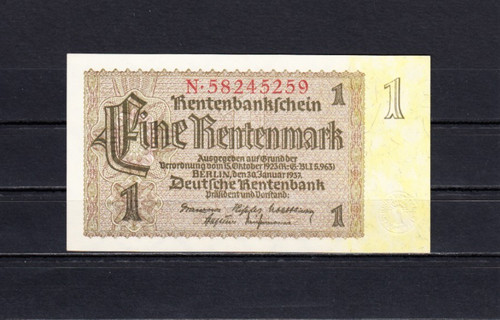 Rentenmark 1 1937 kn - 30.1.1937,,