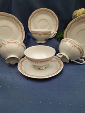 Hutschenreuther Victoria 4 schöne edle Porzellan Teetassen Tasse m. U.T.  Weiß 