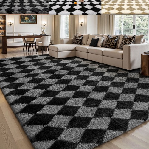 Kariert hochflor wohnzimmer - hochflor,