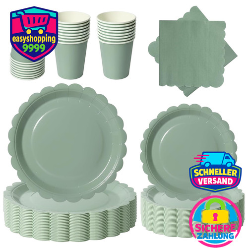 Partygeschirr pappteller set - partygeschirr,