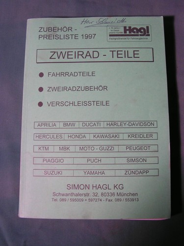 Original katalog zubehörliste - katalog,