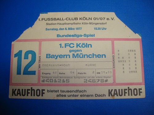 Ticket köln fc - 76/77,
