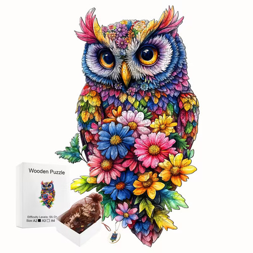 Holzpuzzle eule tiere - eule, puzzle