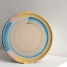 Hildegard Delius Rheinsberg Teller Keramik handbemalt Monogramm um 1930 matt