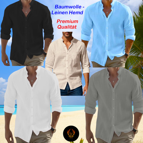 Sommerhemd baumwoll leinen - sommerhemd, baumwoll-leinen