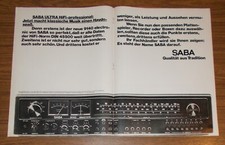 Seltene Werbung SABA ULTRA HIFI PROFESSIONAL 9140 ELECTRONIC Receiver 1979