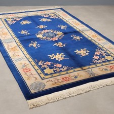 Antiker Peking Teppich Wolle Baumwolle Großer Knoten 240 x 150 cm Originell