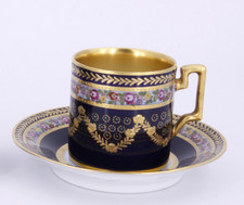 Baensch Lettin Porzellan- edle Mokkatasse mit Untertasse  #D4