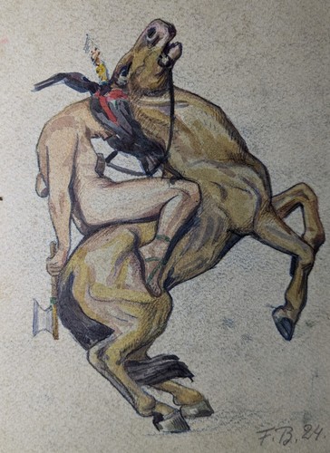 Indianer auf pferd - pferd,, 2
