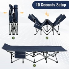 Feldbett Campingbett Bett Liege Gästebett 190cm Klappbett 300kg Faltbett Blau