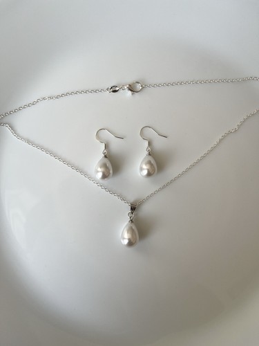 Schmuckset tropfen silber - tropfen, 925