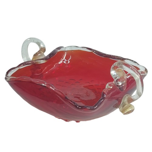 Murano glasschale rubinrot - murano,
