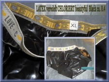 LATEX CHLORIERT, veredelt, Latex Gummihose, Latex Shorts, XL, black