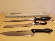 3 Messer Küchenmesser Profiline M&K  und 1 Wetzstahl Dreizack