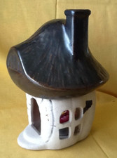 Duftlampe Dufthäuschen Aromalampe Teelicht Keramik Haus Pilz Wichtelhaus