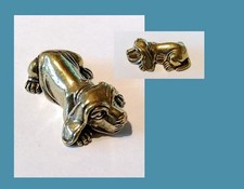 Messing Figur Schlafender Hund