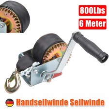 Profi Seilwinde Handwinde mit Gurtband 6 Meter 800LBS für PKW Anhänger Trailer