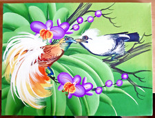Vögel Gemälde Bali Bild Paradies Vogel Malerei Blumen Blüten Dschungel Regenwald